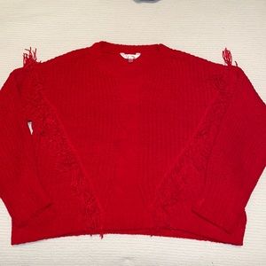 No boundaries NWT red fringe sweater. 2Xl fits snug
